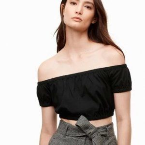 Aritzia Wilfred Black Adelisa Crop Top